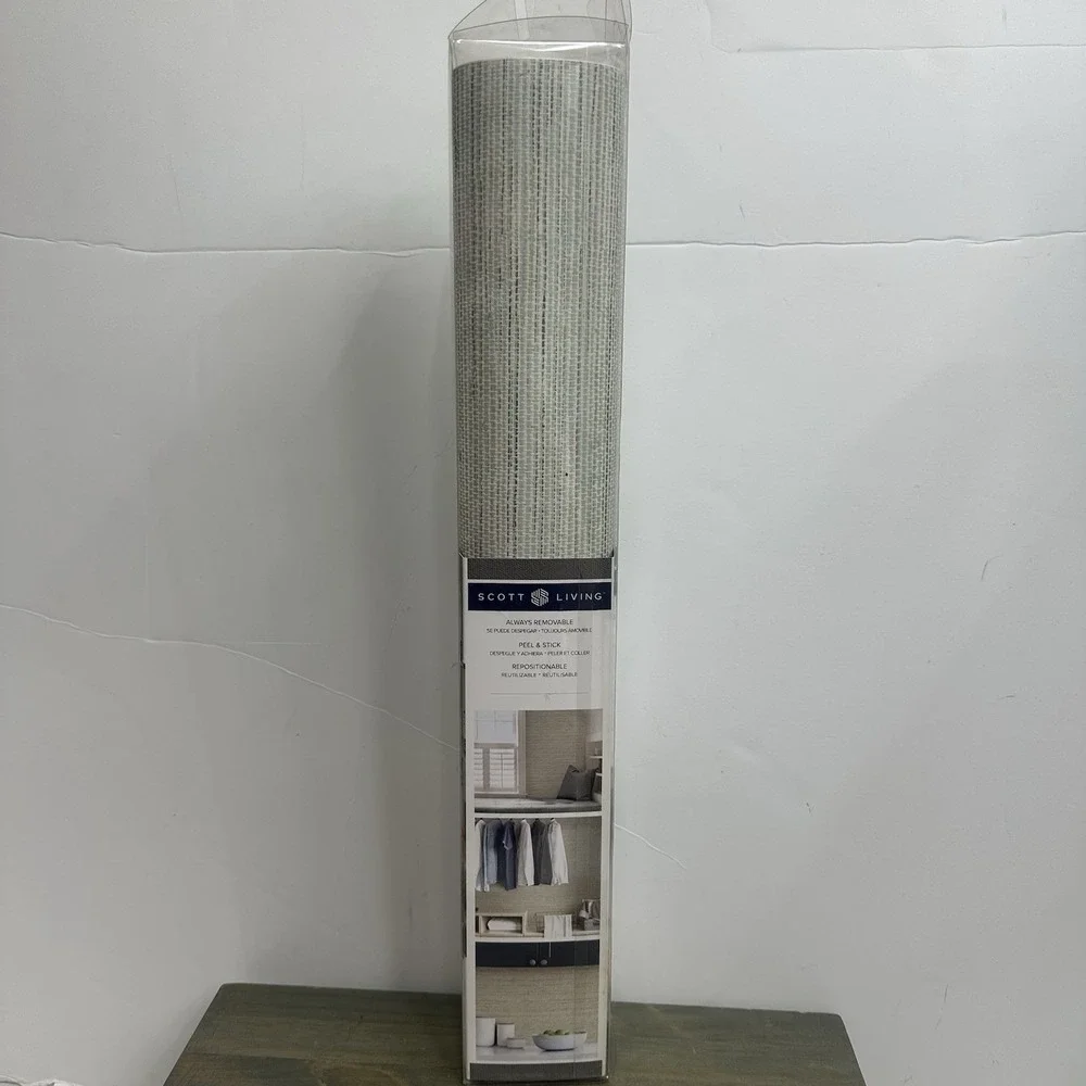PARTIAL Scott Living Self-Adhesive Wallpaper Artisan Weave Graphite 20.5